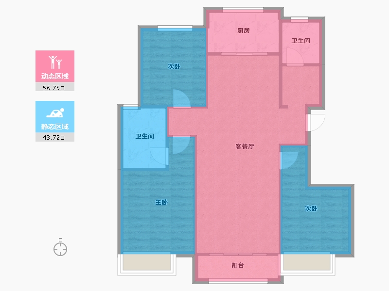 天津-天津市-保利东郡13号楼,16号楼,21号楼,24号楼,26号楼,22号楼,23-91.85-户型库-动静分区