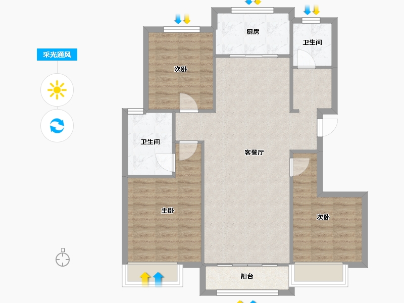 天津-天津市-保利东郡13号楼,16号楼,21号楼,24号楼,26号楼,22号楼,23-91.85-户型库-采光通风