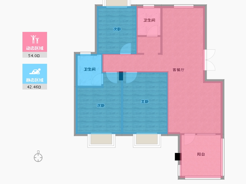 天津-天津市-湖畔家园9号楼,10号楼,11号楼建面110m²-87.99-户型库-动静分区