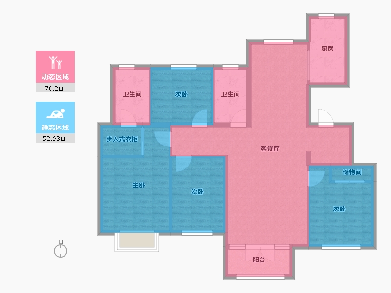 天津-天津市-经纬城市绿洲滨海海榕园8号楼,海怡园4号楼,经纬城市绿洲滨海海居园28号楼建面148m²-110.58-户型库-动静分区