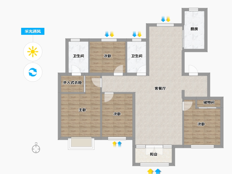 天津-天津市-经纬城市绿洲滨海海榕园8号楼,海怡园4号楼,经纬城市绿洲滨海海居园28号楼建面148m²-110.58-户型库-采光通风