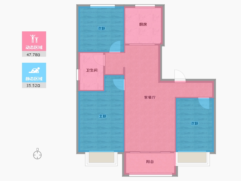 天津-天津市-碧桂园领港府10号楼建面115m²-75.82-户型库-动静分区