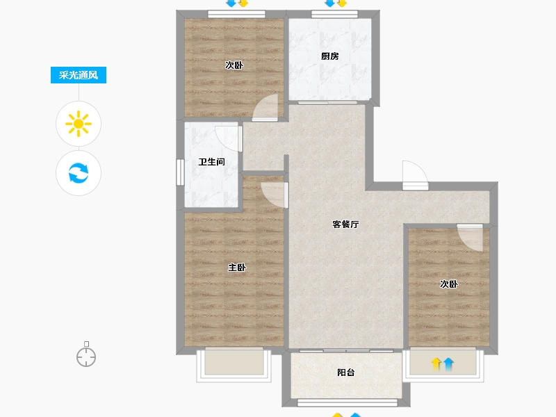 天津-天津市-碧桂园领港府10号楼建面115m²-75.82-户型库-采光通风