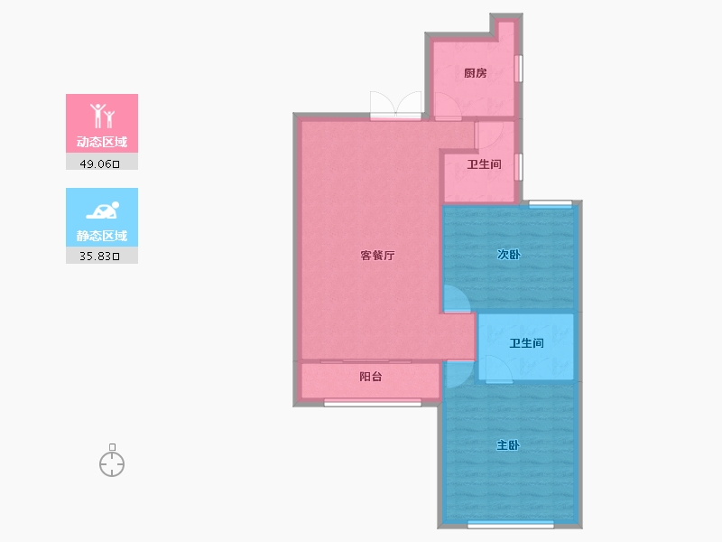 天津-天津市-海宁湾杨寨里1号楼,杨寨里2号楼,杨寨里3号楼建面111m²-77.57-户型库-动静分区