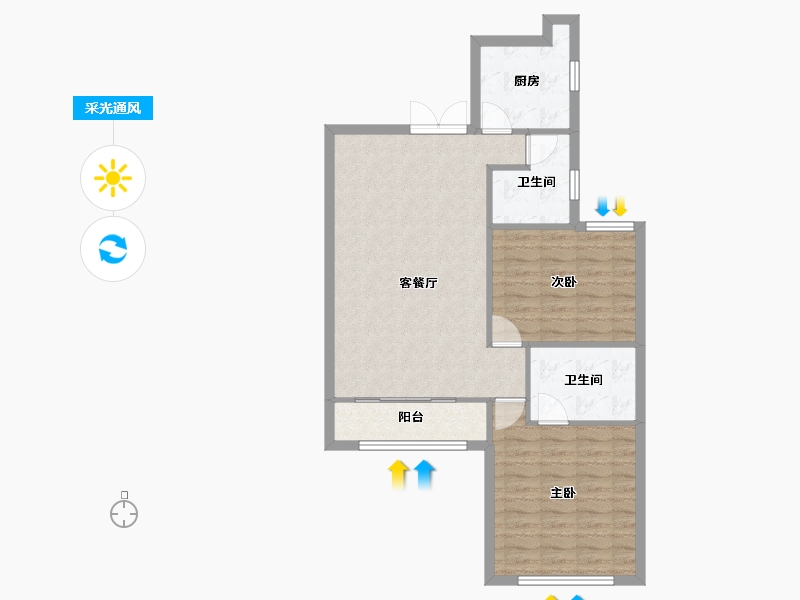 天津-天津市-海宁湾杨寨里1号楼,杨寨里2号楼,杨寨里3号楼建面111m²-77.57-户型库-采光通风