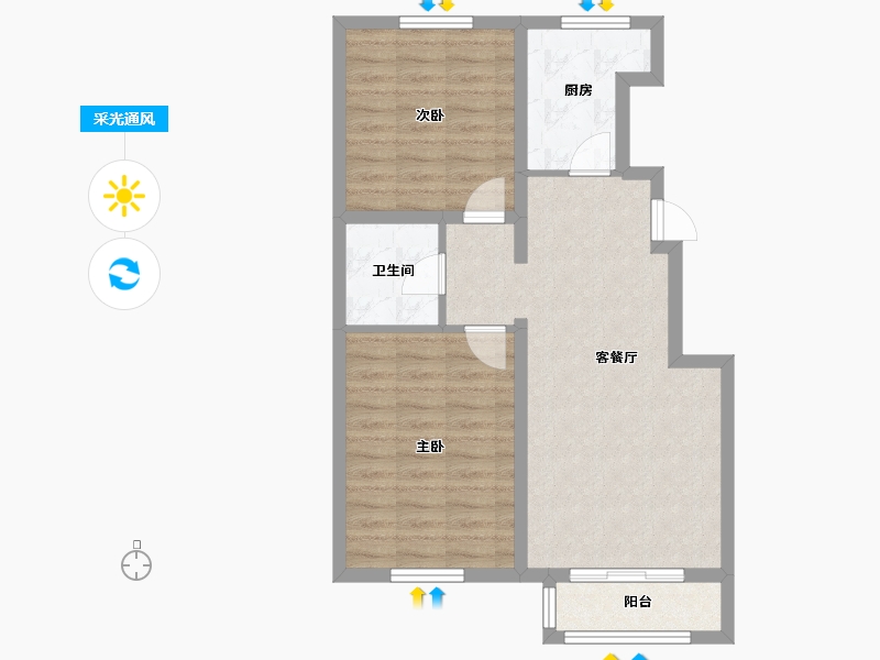 天津-天津市-天房美岸英郡24号楼,27号楼,21号楼,22号楼,25号楼建面92m²-66.82-户型库-采光通风