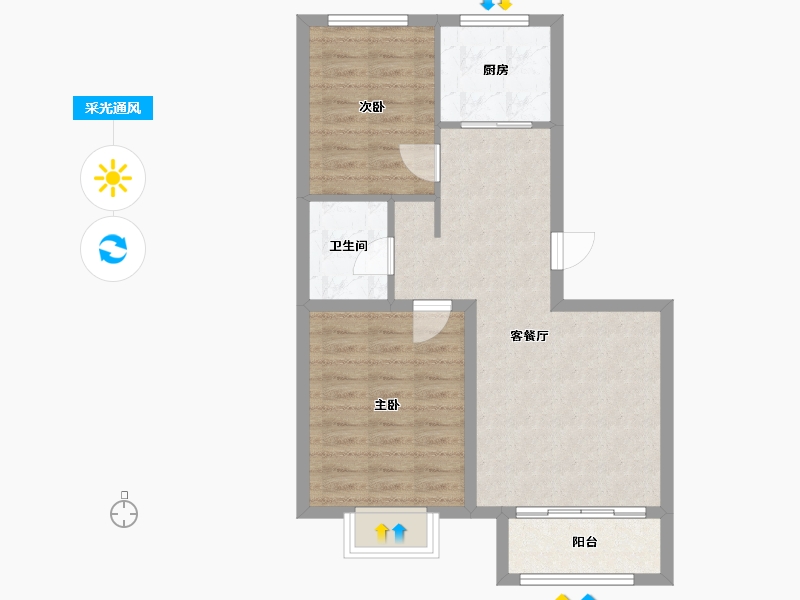 天津-天津市-中交上东湾上东花苑30号楼建面89m²-62.51-户型库-采光通风