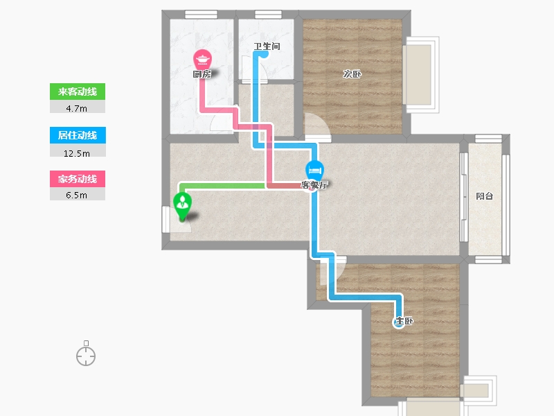 天津-天津市-中交上东湾上东花苑8号楼,上东花苑9号楼建面95m²-66.87-户型库-动静线