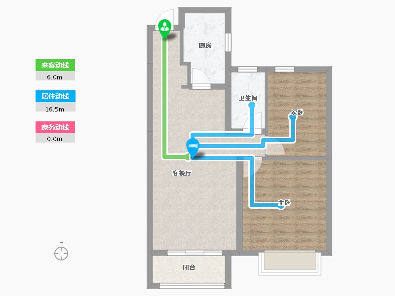 天津-天津市-金科集美天城民安里7号楼,民安里10号楼建面89m²-63.73-户型库-动静线