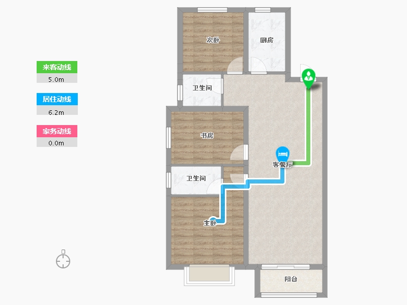 天津-天津市-金科集美天城民安里7号楼,民安里10号楼建面120m²-88.10-户型库-动静线