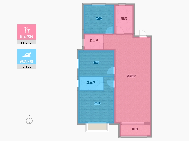 天津-天津市-金科集美天城民安里7号楼,民安里10号楼建面120m²-88.10-户型库-动静分区