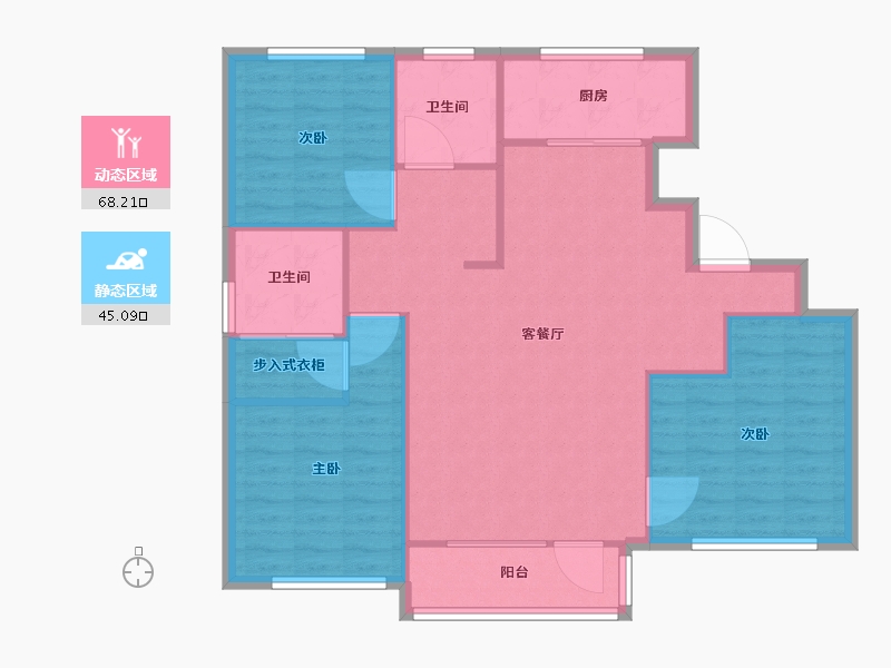 天津-天津市-朗诗中福翡翠澜湾朗润园10号楼,建面130m²-104.00-户型库-动静分区