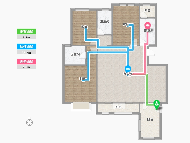 天津-天津市-海泰海港花园3号楼,4号楼,6号楼,11号楼,12号楼,13号楼,15号楼-128.87-户型库-动静线