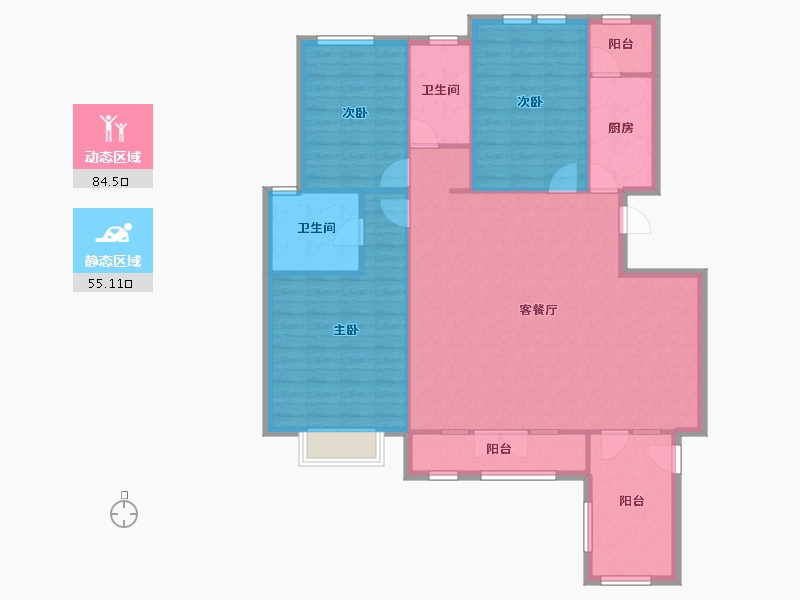 天津-天津市-海泰海港花园3号楼,4号楼,6号楼,11号楼,12号楼,13号楼,15号楼-128.87-户型库-动静分区