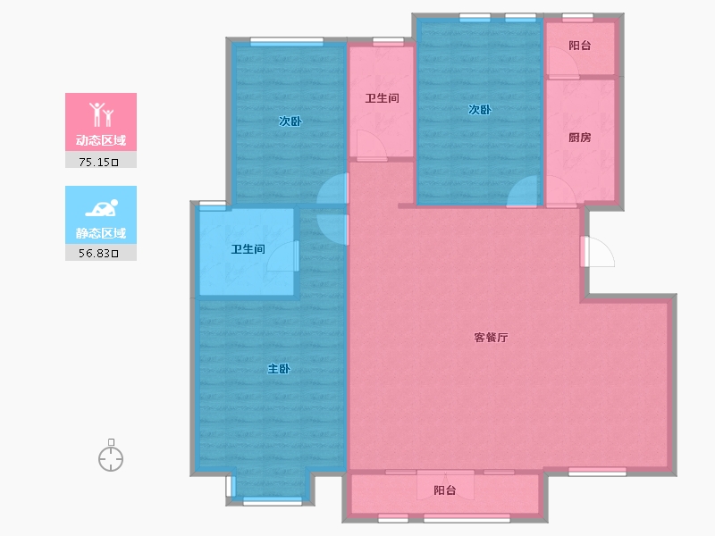 天津-天津市-海泰海港花园3号楼,4号楼,6号楼,11号楼,12号楼,13号楼,15号楼-121.86-户型库-动静分区