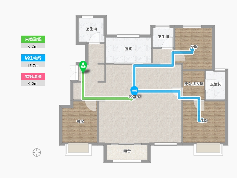 天津-天津市-华远棠悦咏棠轩5号楼,建面150m²-120.00-户型库-动静线