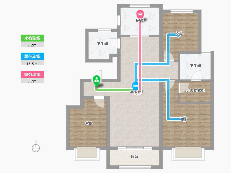 天津-天津市-联发静湖壹号荣颂庭院54号楼,荣颂庭院51号楼建面125m²-92.65-户型库-动静线