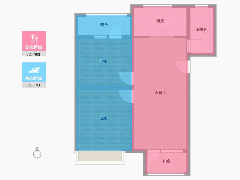 天津-天津市-沽北壹號31号楼建面102m²-81.61-户型库-动静分区