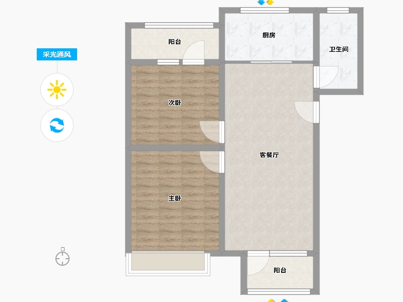 天津-天津市-沽北壹號31号楼建面102m²-81.61-户型库-采光通风