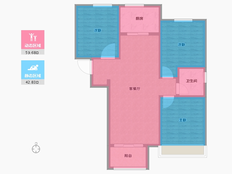 天津-天津市-沽北壹號9号楼115m²-91.99-户型库-动静分区