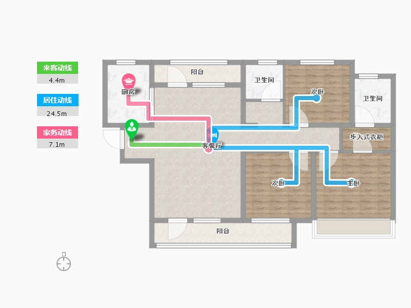 天津-天津市-沽北壹號29号楼,30号楼140m²-112.00-户型库-动静线