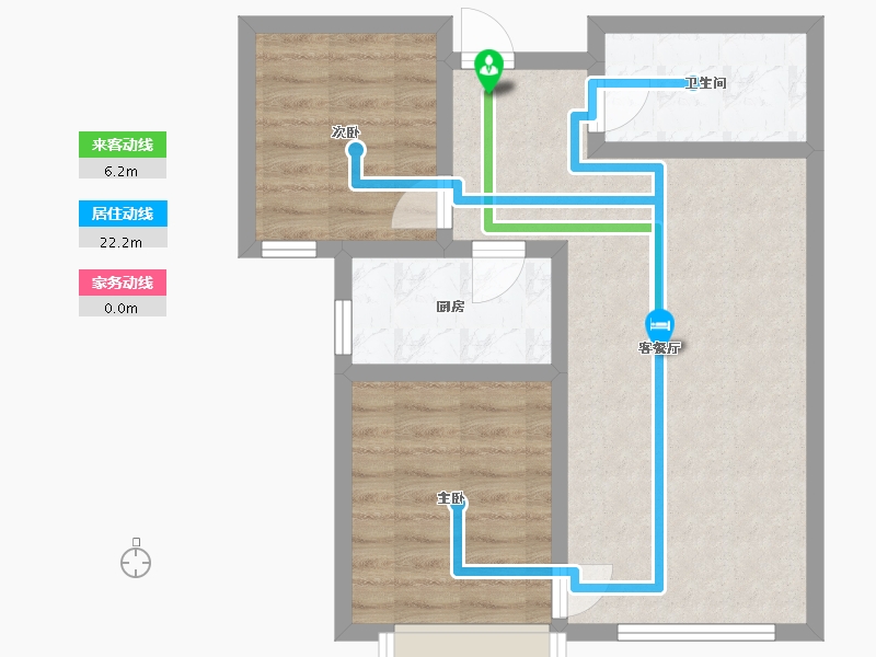 天津-天津市-友谊华府友谊华府3号楼建面86m²-58.97-户型库-动静线