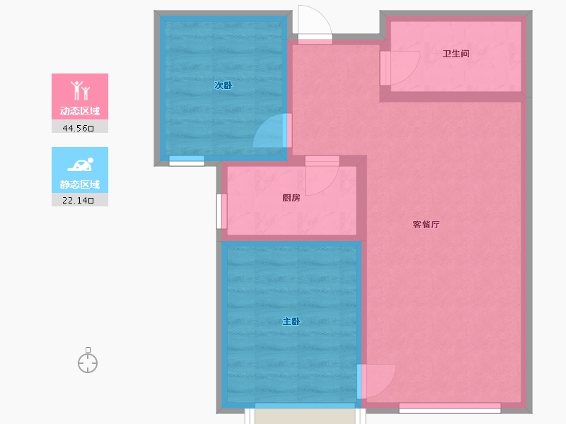 天津-天津市-友谊华府友谊华府3号楼建面86m²-58.97-户型库-动静分区