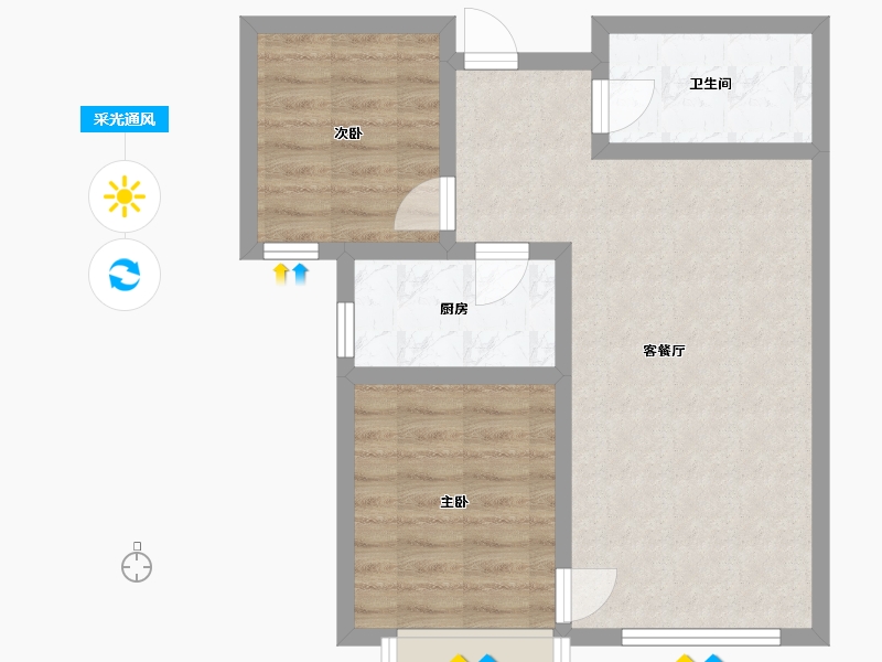 天津-天津市-友谊华府友谊华府3号楼建面86m²-58.97-户型库-采光通风