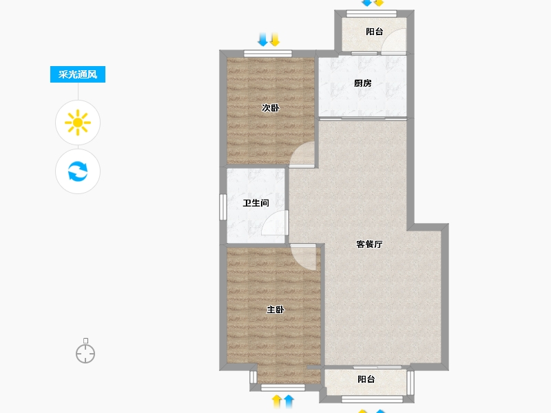 天津-天津市-平墅华府建面100m²-80.00-户型库-采光通风