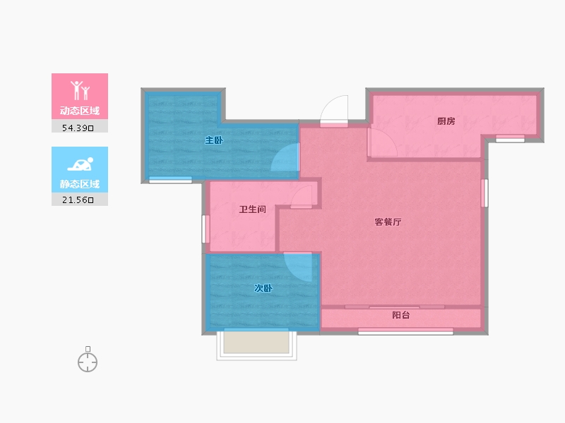 天津-天津市-双威悦馨苑悦馨苑18号楼,悦馨苑5号楼,悦馨苑6号楼,悦馨苑7号楼,悦馨苑8号楼建-68.80-户型库-动静分区