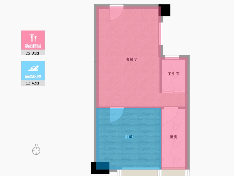 天津-天津市-世茂鼓浪水镇月沙湾22号楼建面63m²-37.89-户型库-动静分区