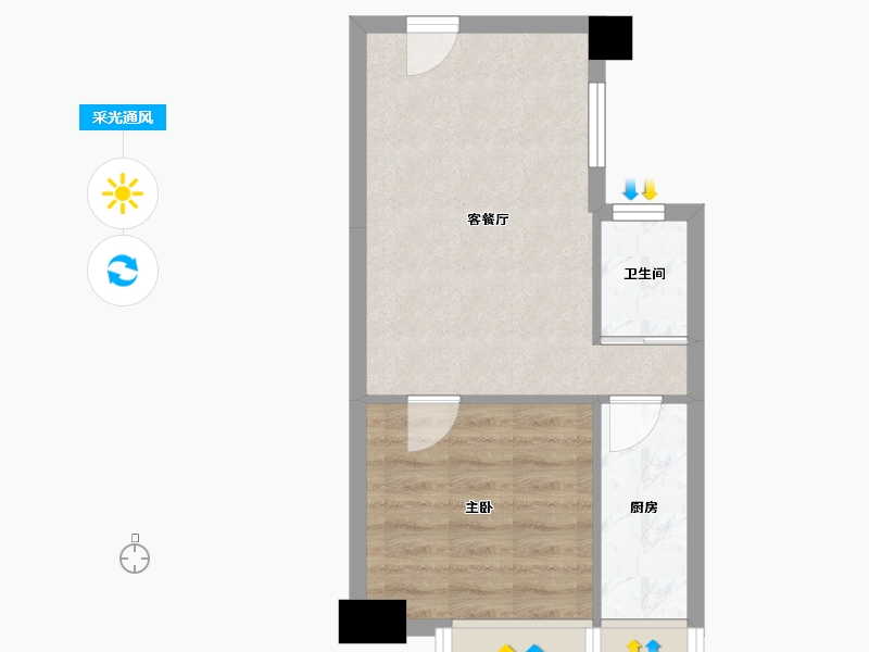 天津-天津市-世茂鼓浪水镇月沙湾22号楼建面63m²-37.89-户型库-采光通风