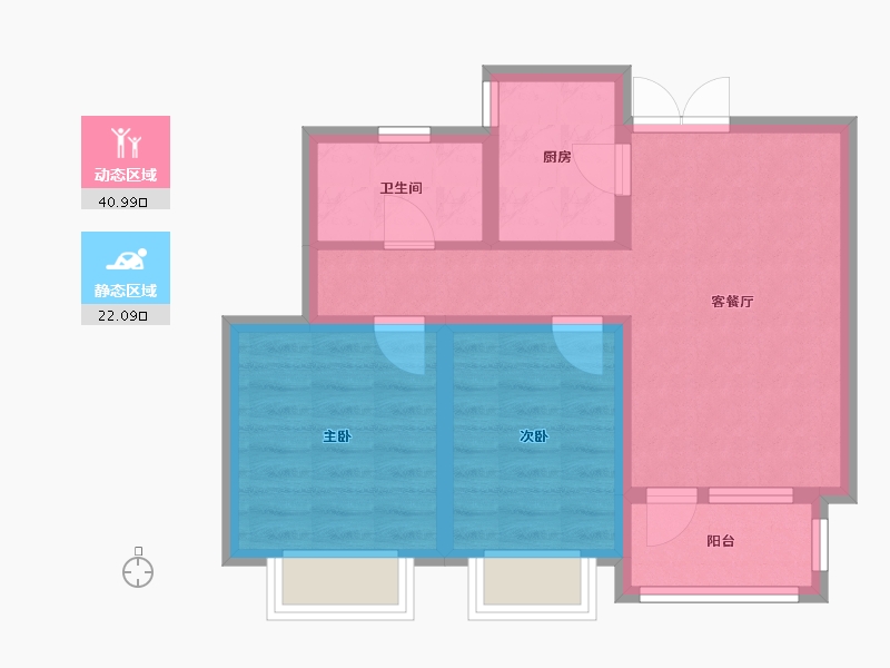 天津-天津市-凤栖梧桐建面89㎡-55.31-户型库-动静分区