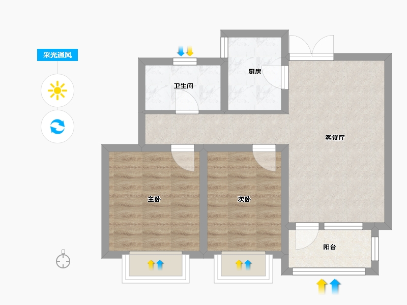 天津-天津市-凤栖梧桐建面89㎡-55.31-户型库-采光通风