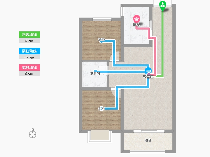 天津-天津市-融信西海岸28号楼建面90m²-72.01-户型库-动静线