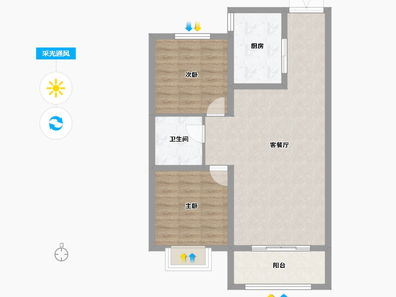 天津-天津市-融信西海岸28号楼建面90m²-72.01-户型库-采光通风