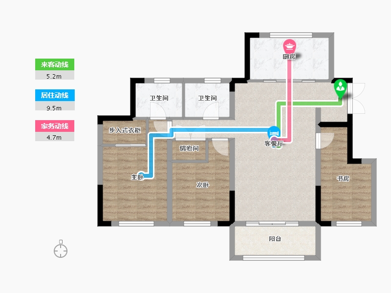 天津-天津市-中昂安纳西小镇泓丽花园17号楼,泓丽花园23号楼,泓丽花园30号楼,1号楼,2号楼-91.32-户型库-动静线