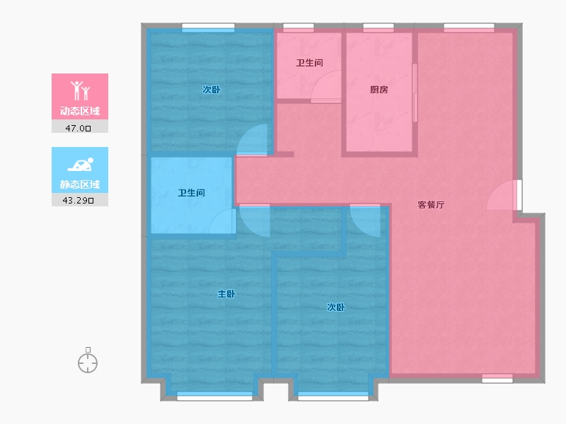 天津-天津市-中骏云景台1号楼,2号楼,3号楼,4号楼,5号楼,8号楼,9号楼,10号-82.19-户型库-动静分区