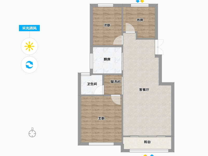 天津-天津市-中昂安纳西小镇31号楼,34号楼建面97m²-71.72-户型库-采光通风