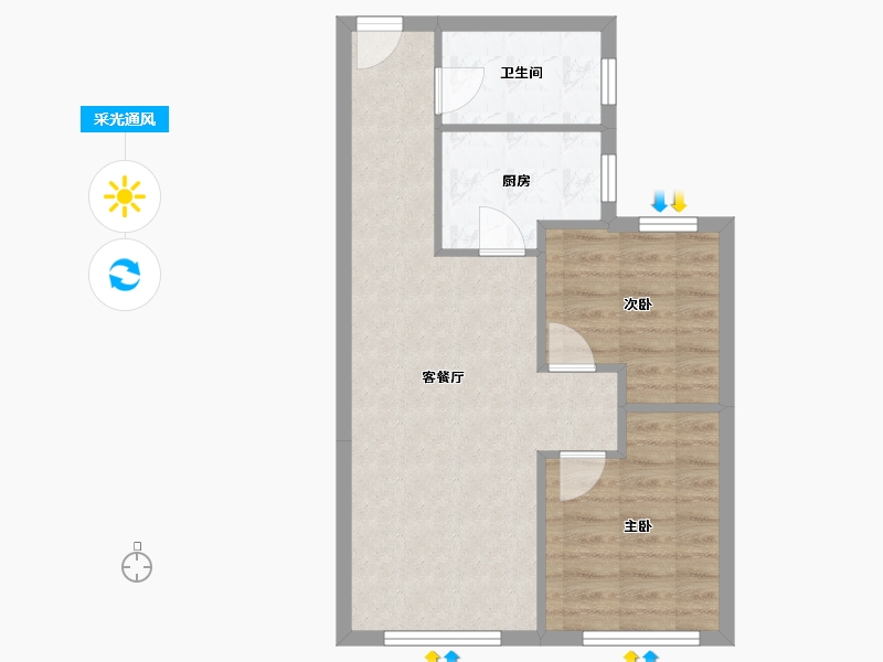 天津-天津市-鸿坤理想城澜境西苑26号楼,澜境西苑9号楼,澜境西苑27号楼建面118m²-56.44-户型库-采光通风