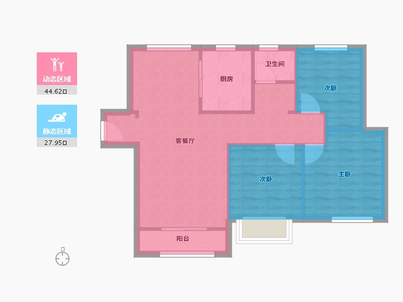 天津-天津市-鸿坤理想城鸿坤理想城24号楼建面105m²-65.55-户型库-动静分区