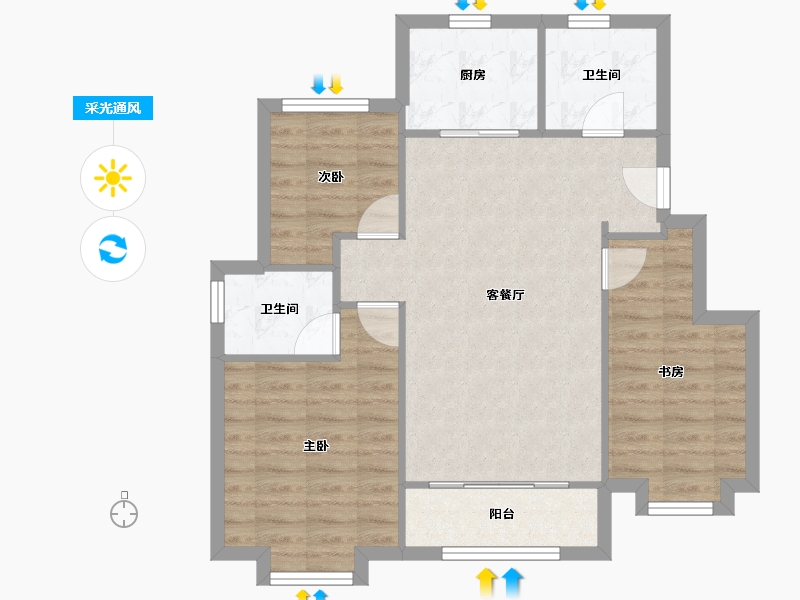 天津-天津市-星河领御2号楼,7号楼,19号楼,25号楼,26号楼,32号楼,33号楼,-76.48-户型库-采光通风