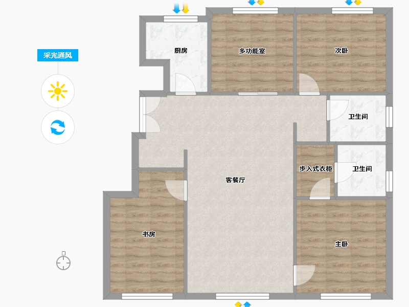 天津-天津市-金科天湖天湖南苑32号楼,天湖南苑25号楼,天湖南苑50号楼,天湖南苑31号楼,20-97.97-户型库-采光通风