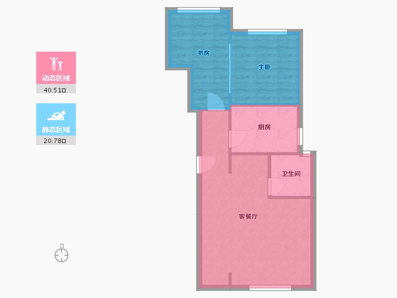 天津-天津市-金科天湖天湖南苑44号楼,天湖南苑45号楼,天湖南苑46号楼,天湖南苑47号楼建面75-55.46-户型库-动静分区