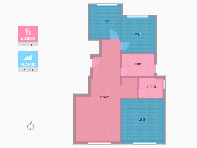 天津-天津市-金科天湖天湖南苑49号楼,天湖南苑51号楼,天湖南苑44号楼,天湖南苑45号楼,天湖-72.01-户型库-动静分区