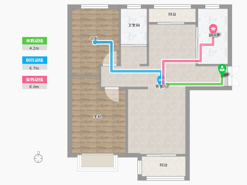 天津-天津市-静壹城建面建面93m²-74.40-户型库-动静线