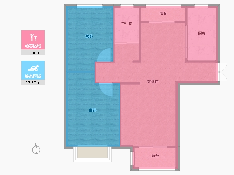 天津-天津市-静壹城建面建面93m²-74.40-户型库-动静分区