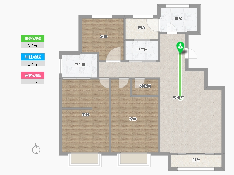 天津-天津市-静壹城建面建面126m²-100.81-户型库-动静线