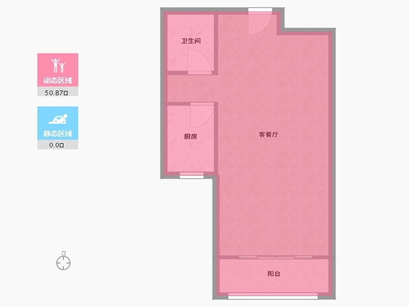 天津-天津市-静壹城建面建面58m²-46.40-户型库-动静分区