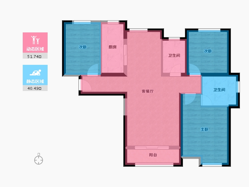 天津-天津市-松江高尔夫小镇建面130m²-82.00-户型库-动静分区